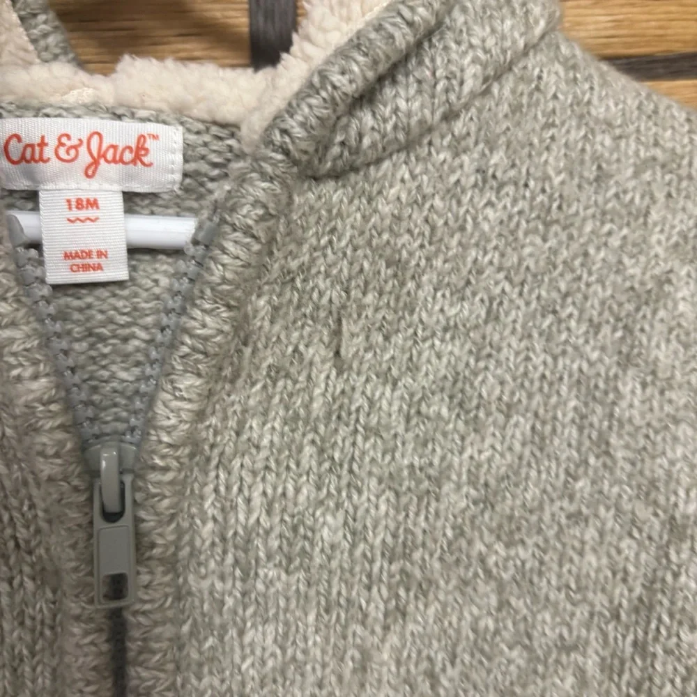 Cat &‎ Jack Gray Zip Up Sweater Jacket Size 18 Months